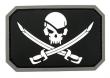 Skull Pirate Crossed Sabers BK 3D Patch by EmersoGear
